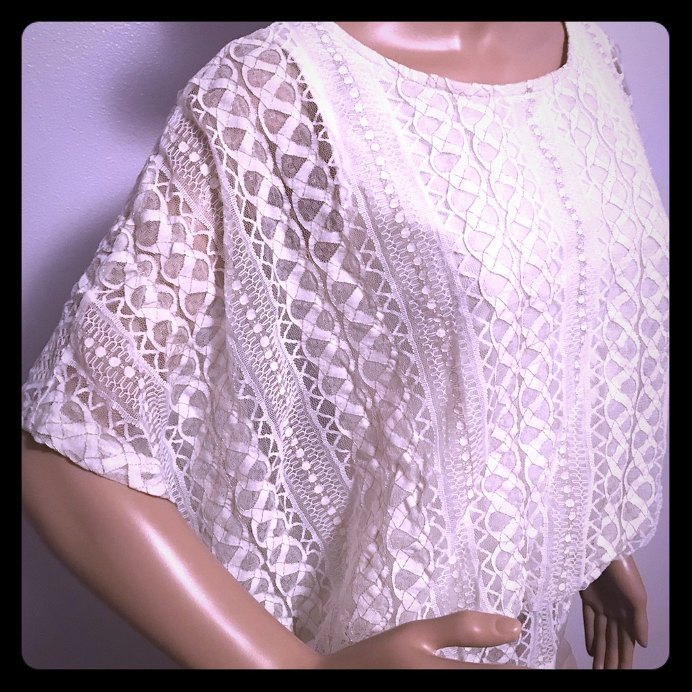 Style & Co Off White Lace Blouse